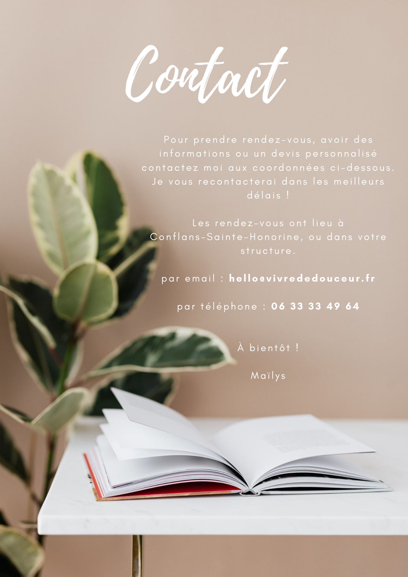 Contact Maïlys Vivre de douceur